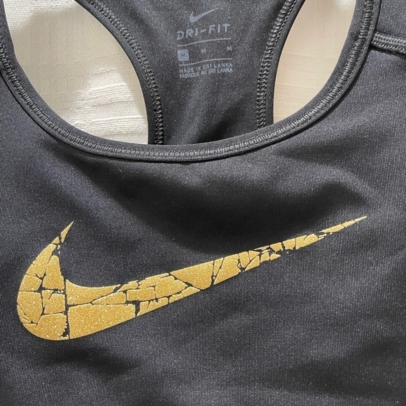 Nike gold swoosh sports bra - Picture 3 of 4